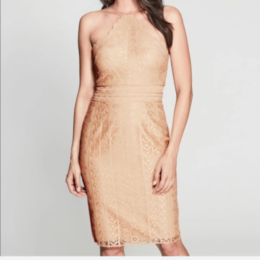 NWOT Marciano Black Deana Dress Sleeveless Lace Mini Sheath Dress Size 2